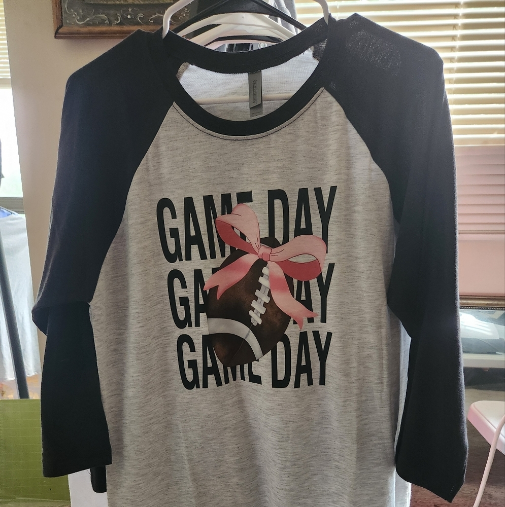 Game Day Black and Gray Raglan Shirt